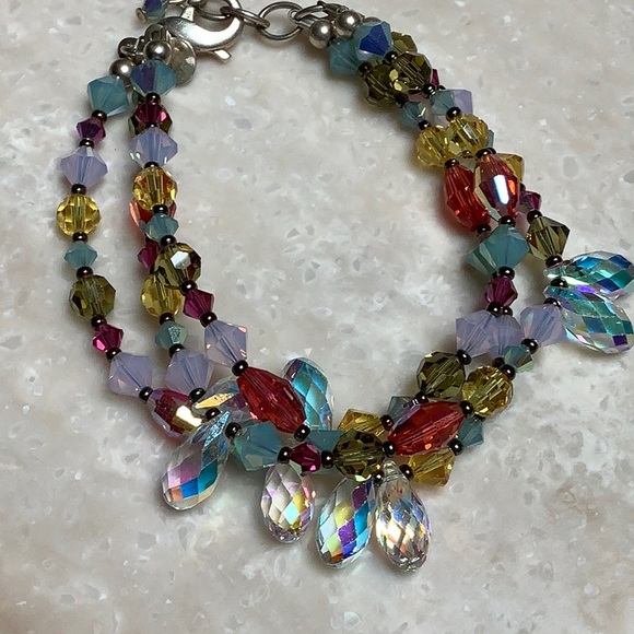 😍925 Silver Emily Ray Three Strand Swarovski Bracelet😍NWOT - Picture 2 of 9